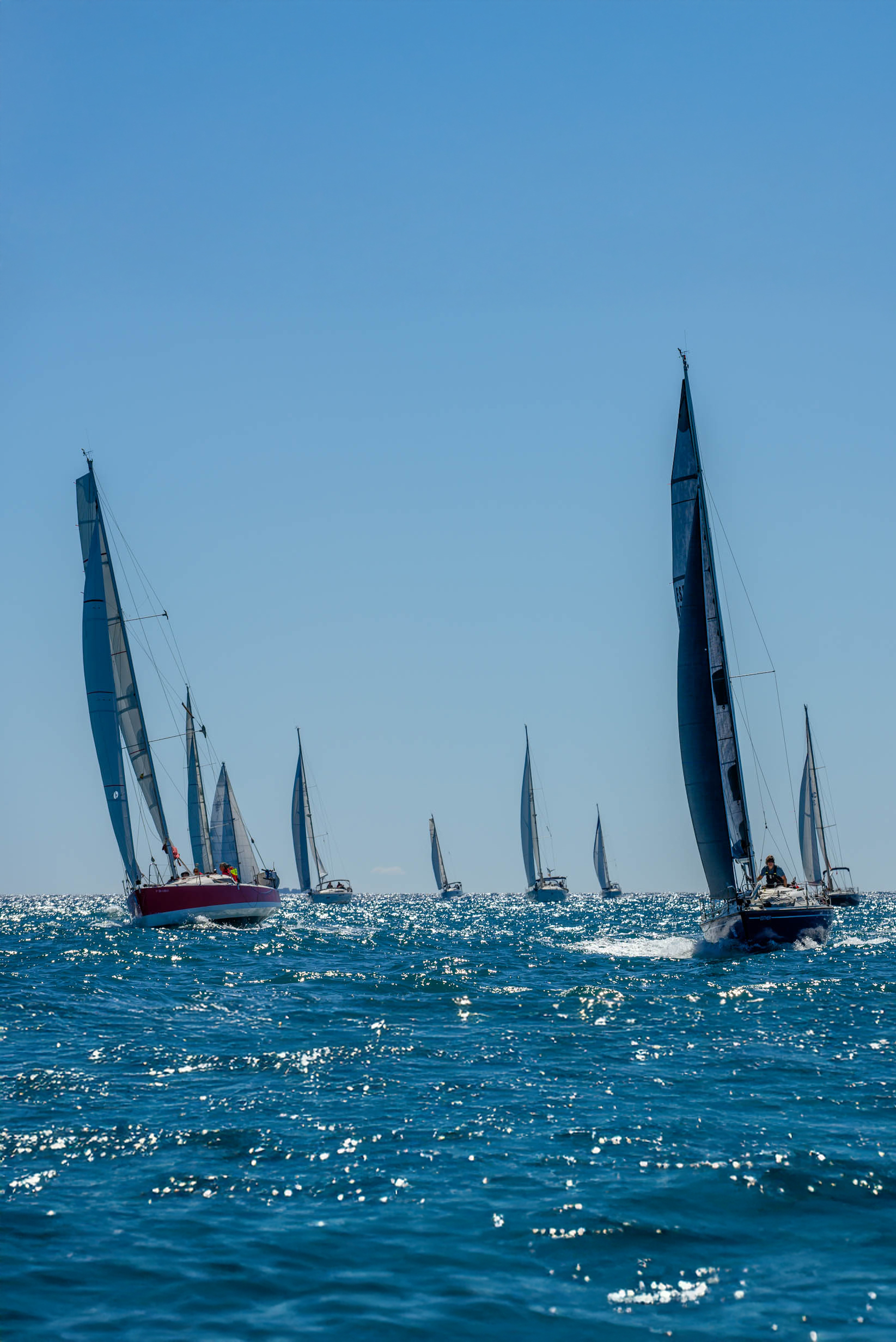 Veleros navegando en regata