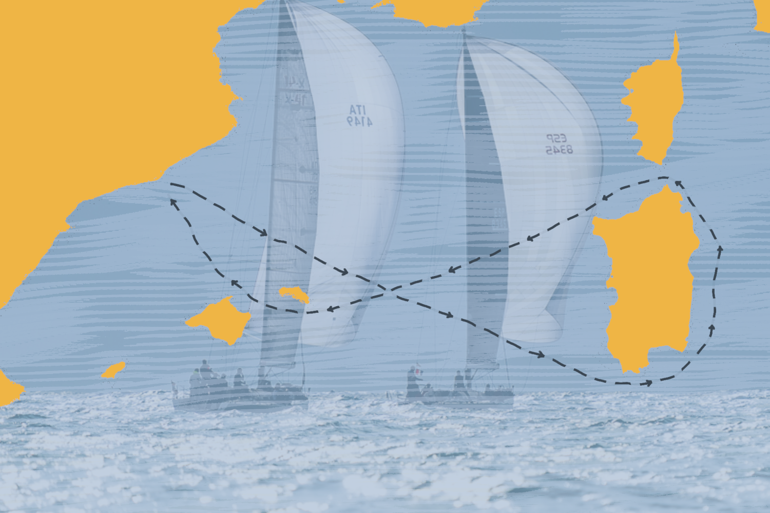Veleros navegando en regata