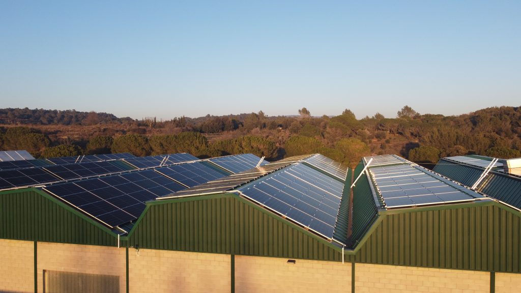 Instal·lació fotovoltaica a la indústria alimentària: Suquipa ja genera el 20% del seu consum energètic amb energia solar, aconseguint un estalvi superior a 30.000 € anuals.