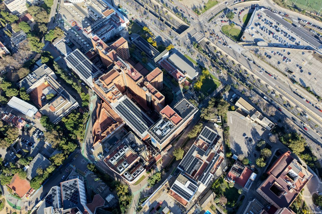 Instalación fotovoltaica ejecutada por Impulso Solar en el Hospital Universitario Vall d’Hebron de Barcelona