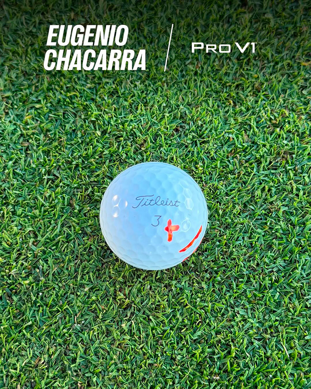 La Titleist Pro V1, bola que ha acompañado a Eugenio Chacarra a su tercera victoria del año en el DP world Tour.