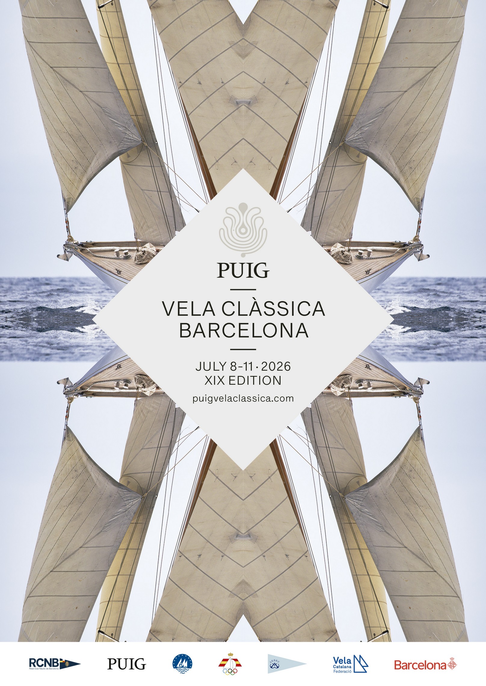 Official poster of the Puig Vela Clàssica Barcelona 2026, 19th edition, July 8–11